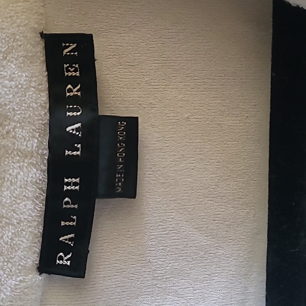 Ralph Lauren Black Label Vintage Made in Hong Kong Cropped Terry Knit Top, Sz L - Picture 4 of 6